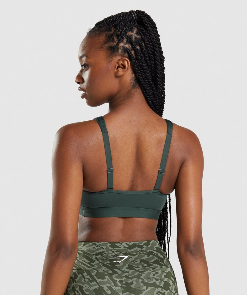 Women's Gymshark Scoop Neck Sports Bra Dark Green | CA 18AD56